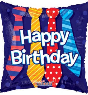 18" Happy Birthday Ties Foil Balloon