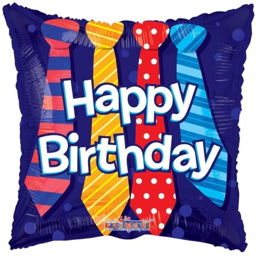 18" Happy Birthday Ties Foil Balloon
