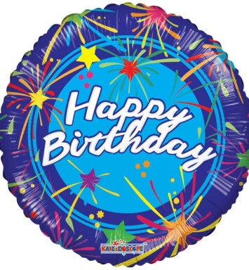 18" Happy Birthday Star Splash Foil Balloon
