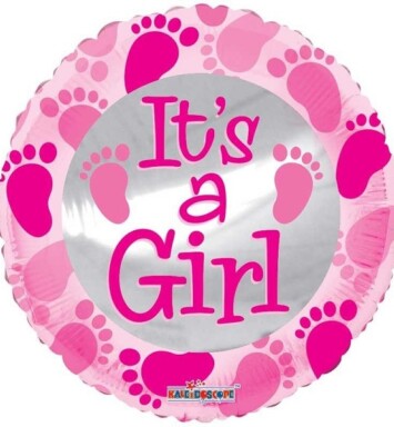 18" Baby Pink Footprints Foil Balloon