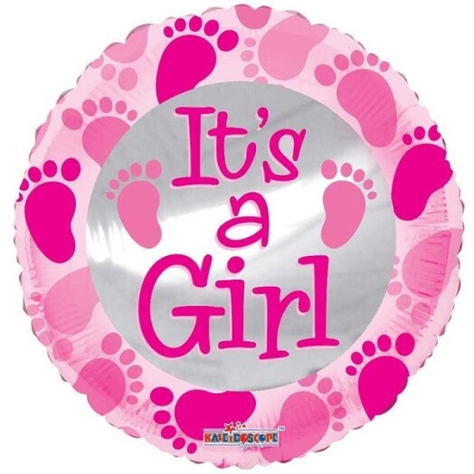 18" Baby Pink Footprints Foil Balloon