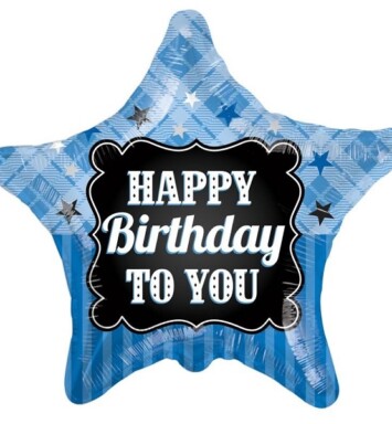 18" Happy Birthday To You Black Marque Foil Balloon