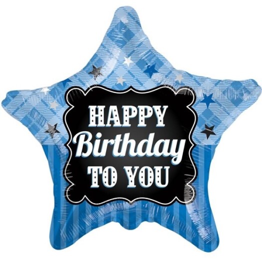 18" Happy Birthday To You Black Marque Foil Balloon