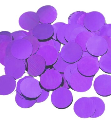 100g Purple Round Metallic Confetti - 15mm