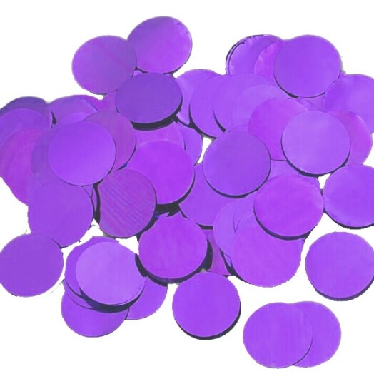 100g Purple Round Metallic Confetti - 15mm