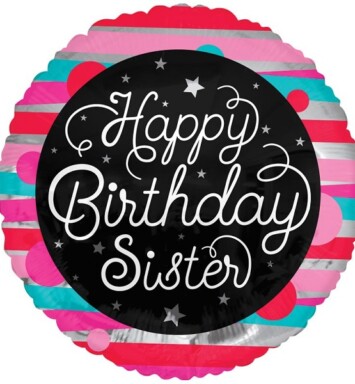 18" Happy Birthday Sister Foil Balloon