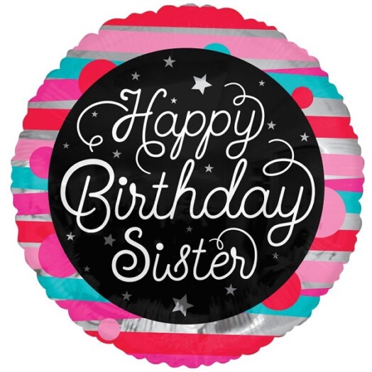 18" Happy Birthday Sister Foil Balloon