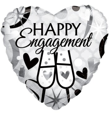 18" Happy Engagement Glasses Foil Balloon