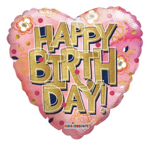 18" Birthday Gold Letters Foil Balloon