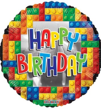 18" Happy Birthday Lego Foil Balloon