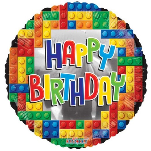 18" Happy Birthday Lego Foil Balloon