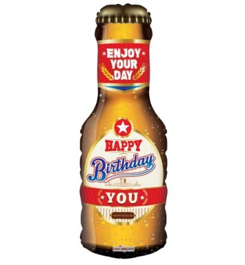36" Happy Birthday Beer Super Shape Balloon