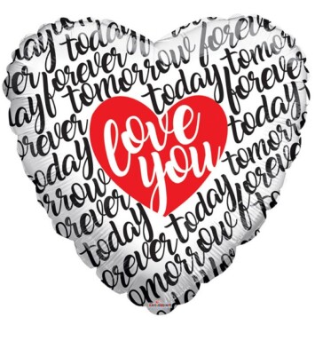 18" I Love You Script Foil Balloon