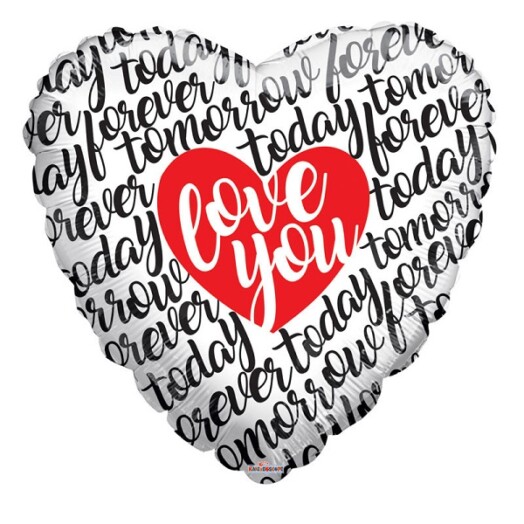18" I Love You Script Foil Balloon