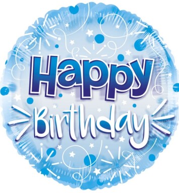 24" Happy Birthday Clearview Balloon - Blue