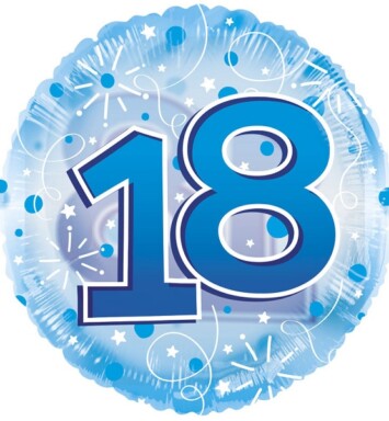 24" Age 18 Clearview Balloon - Blue