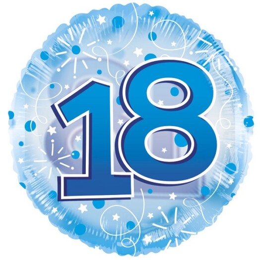 24" Age 18 Clearview Balloon - Blue