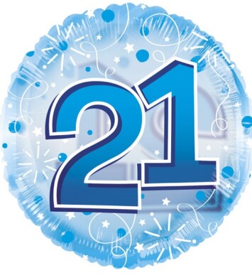 24" Age 21 Clearview Balloon - Blue