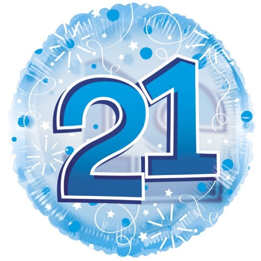 24" Age 21 Clearview Balloon - Blue
