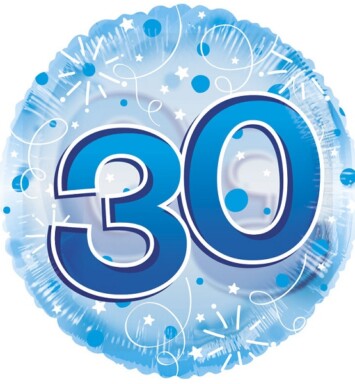 24" Age 30 Clearview Balloon - Blue