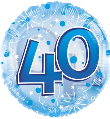24" Age 40 Clearview Balloon - Blue