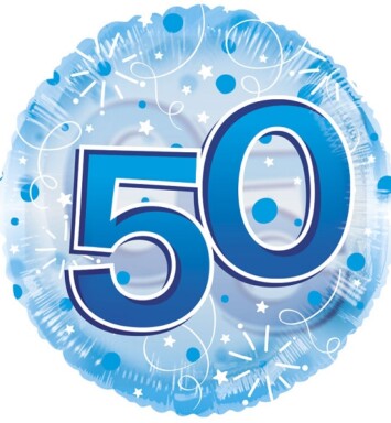 24" Age 50 Clearview Balloon - Blue