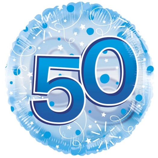 24" Age 50 Clearview Balloon - Blue
