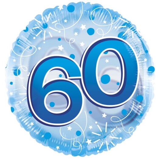 24" Age 60 Clearview Balloon - Blue