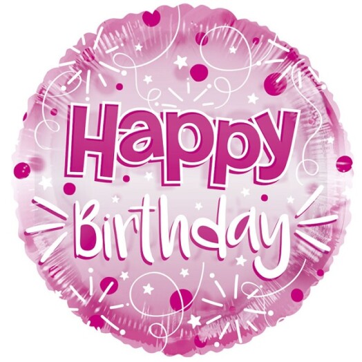 24" Happy Birthday Clearview Balloon - Pink