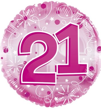 24" Age 21 Clearview Balloon - Pink