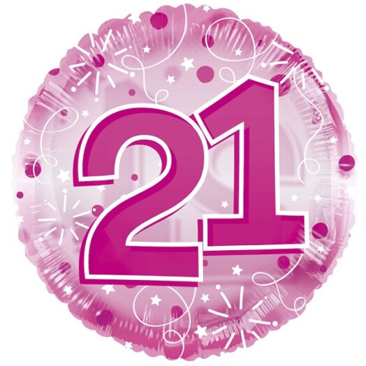 24" Age 21 Clearview Balloon - Pink