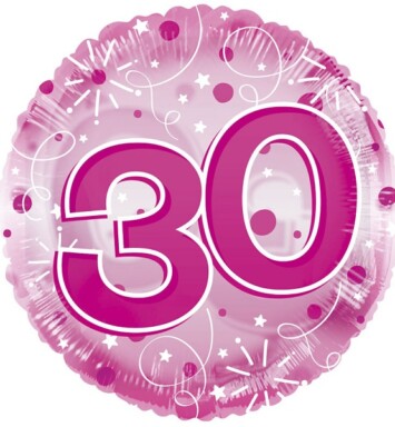 24" Age 30 Clearview Balloon - Pink