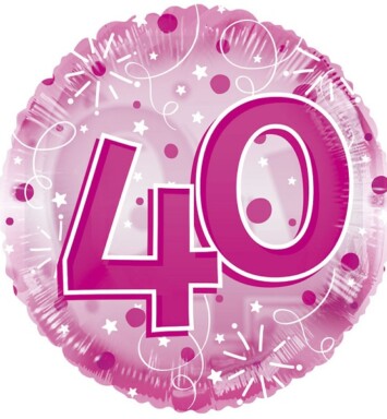 24" Age 40 Clearview Balloon - Pink