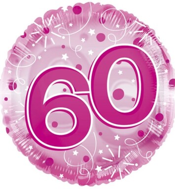 24" Age 60 Clearview Balloon - Pink