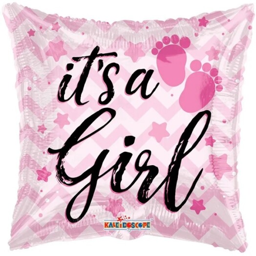 18 Inch It's A Girl Footprints Foil Balloon