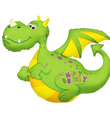 36" Birthday Dragon Super Shape Balloon