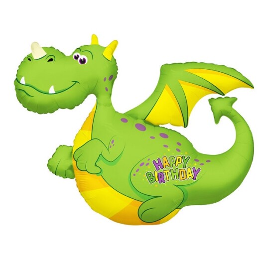36" Birthday Dragon Super Shape Balloon