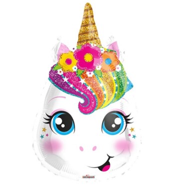 18" Unicorn Head Foil Balloon