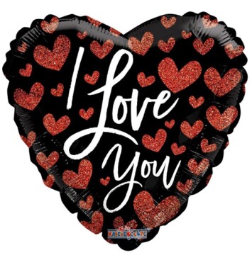 18" I Love You Hearts Foil Balloon