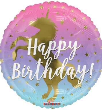 18" Birthday Unicorn Foil Balloon