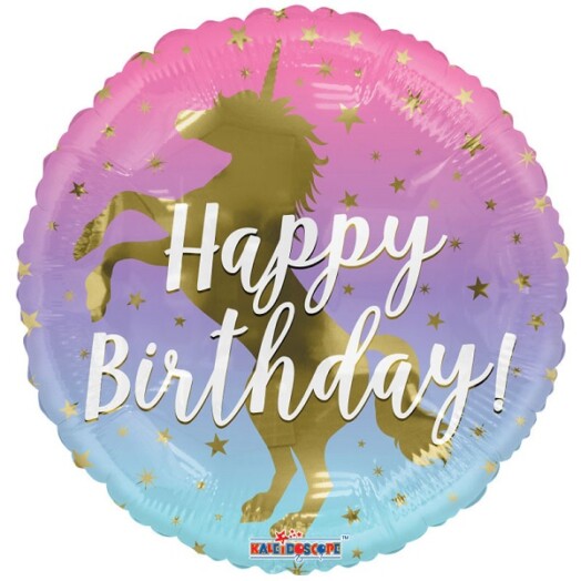 18" Birthday Unicorn Foil Balloon