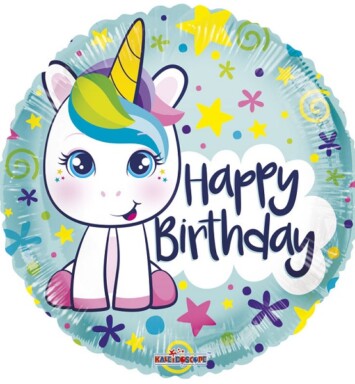 18" Birthday Cute Unicorn Foil Balloon