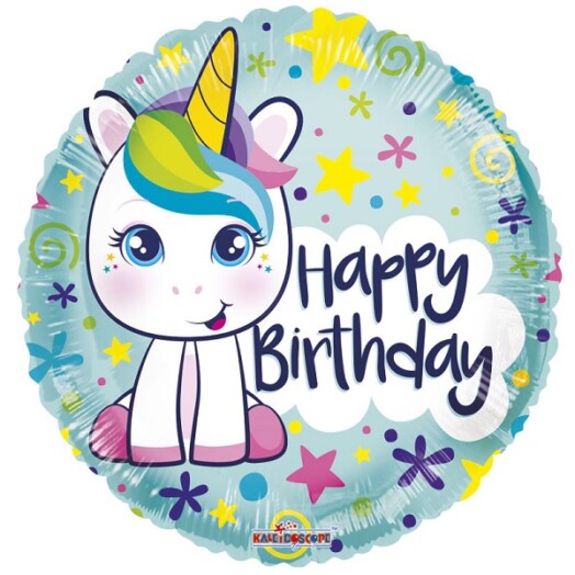 18" Birthday Cute Unicorn Foil Balloon