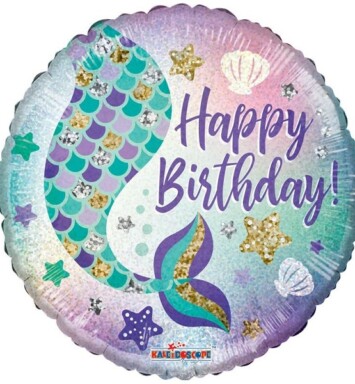 18" Birthday Mermaid Foil Balloon