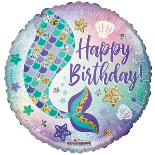 18" Birthday Mermaid Foil Balloon