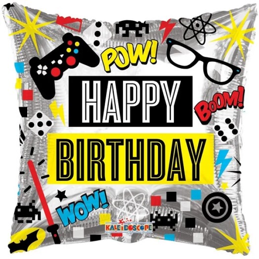 18 Inch Birthday Computer Games Foil Balloon