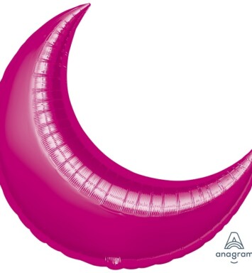 35" Fuchsia Crescent Shape Foil Balloon