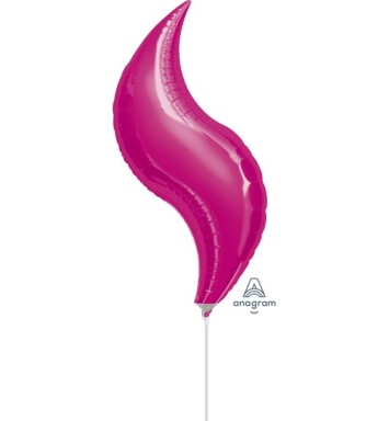 Unpackaged 19 Inch Curve Foil Balloon - Fuchsia