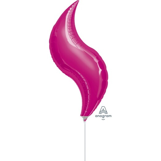 Unpackaged 19 Inch Curve Foil Balloon - Fuchsia