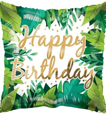 18 Inch ECO Birthday Foliage Foil Balloon
